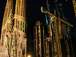 Sagrada Familia bei Nacht Fotos